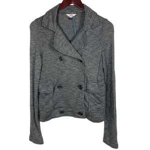 Lands' End Canvas Gray Double Breasted Button Blazer Jacket Size 4